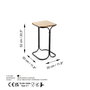 Hanah Home SHB-001-A Mesa de Centro de Madera y Metal, Negro y Natural, 30x52x30 cm